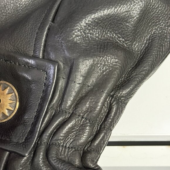 Vintage Hudson Leather Jacket Womens XS (RUNS BIG) 3M Thinsulate Biker Belted - Picture 8 of 16